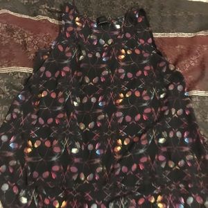 Colorful skull chiffon tank top high low